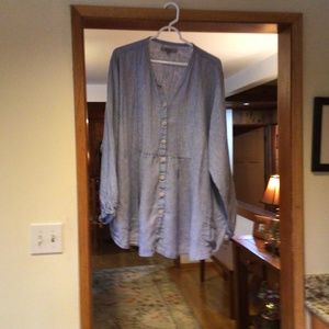 Flax size 1G denim blue Flax relaxed shirt